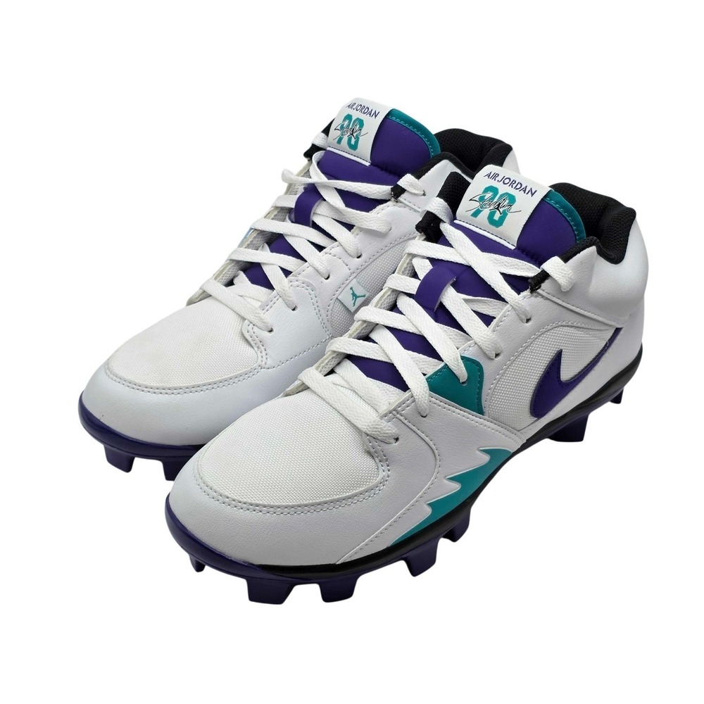 Jordan Stadium 90 Low MCS Baseball Cleats Mens 12 White Purple Grape HQ0211-105